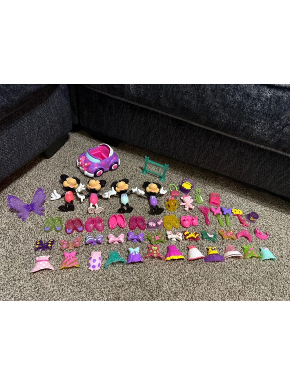 Disney MinnieMouse Bow-tique Snap N Style Doll Lot Car Clothes Shoes Accessories